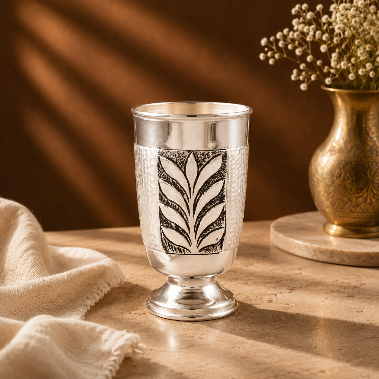 Leaf Harmony Silver Glass