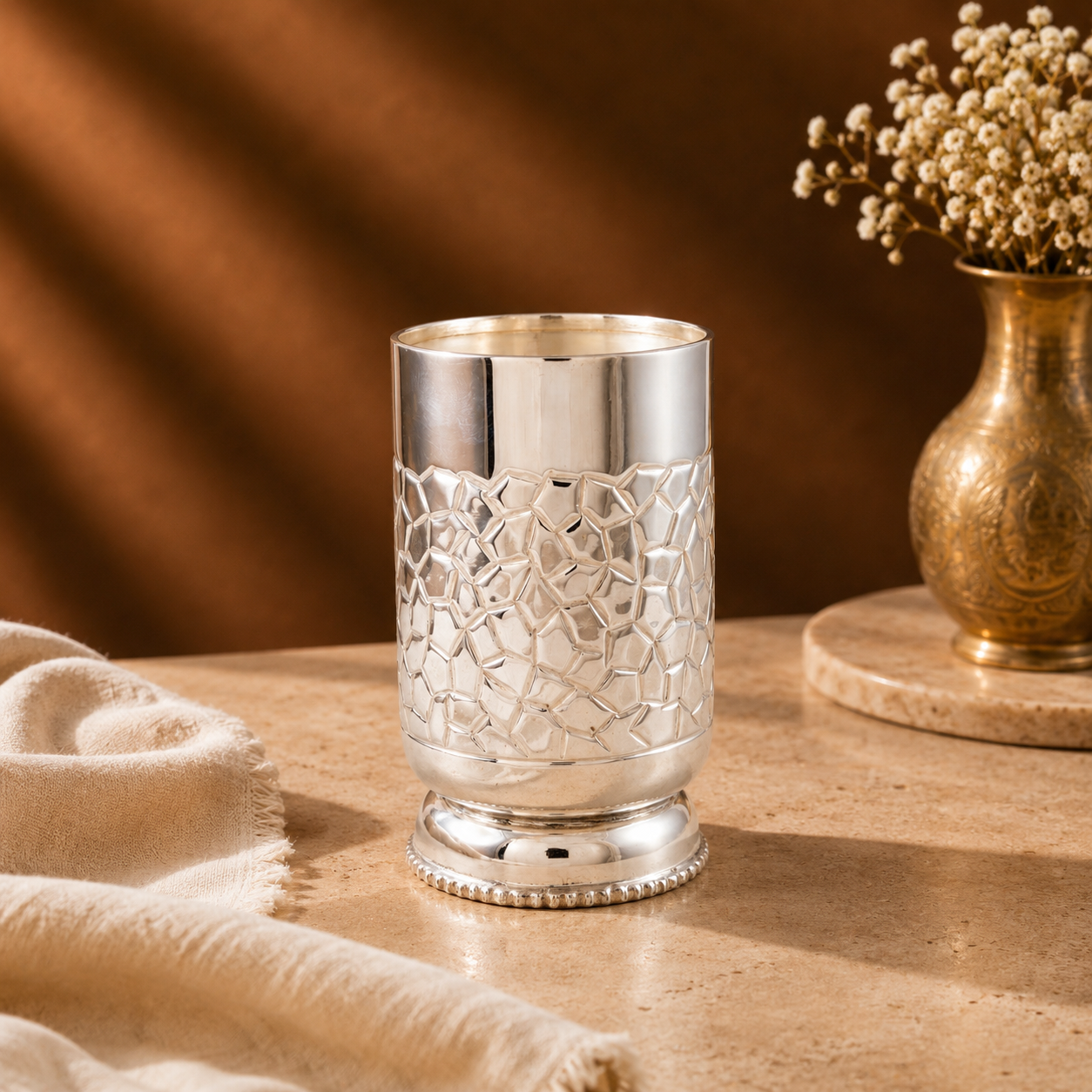 Modern Mosaic Silver Glass