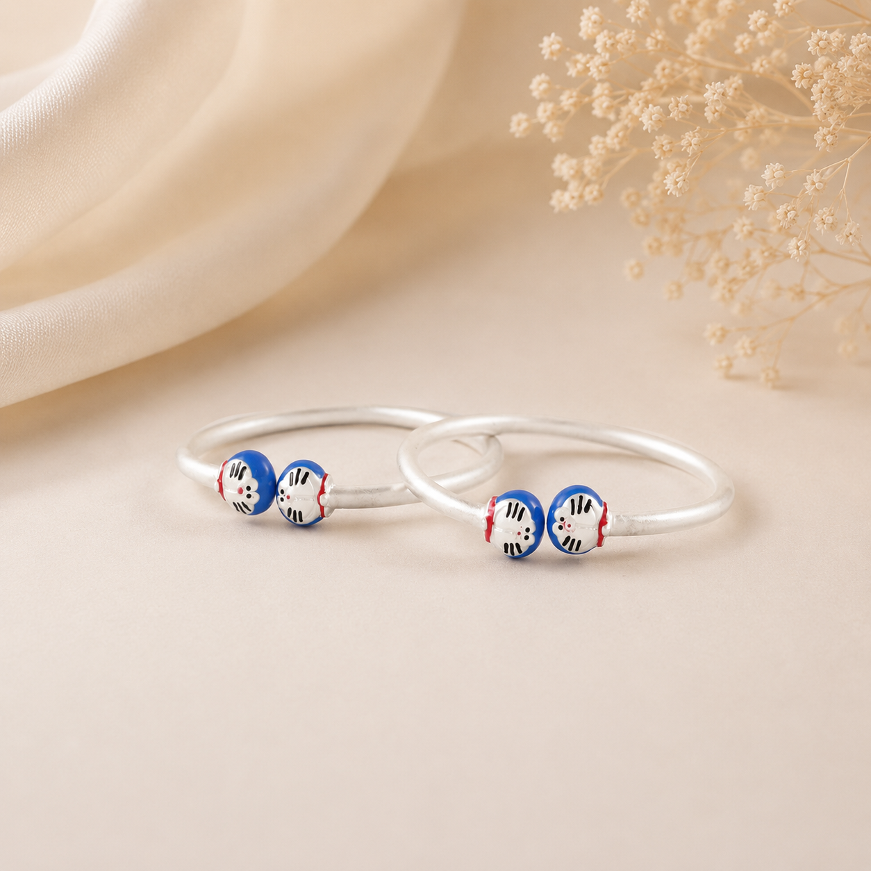Dora Dream Silver Baby Bangles