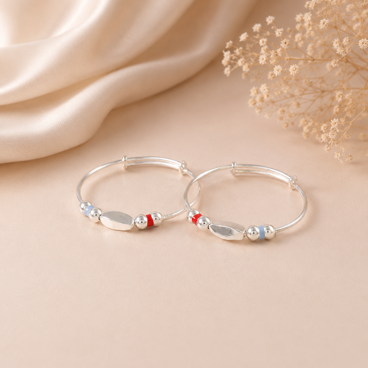 Twinkle Charm Silver Baby Bangles