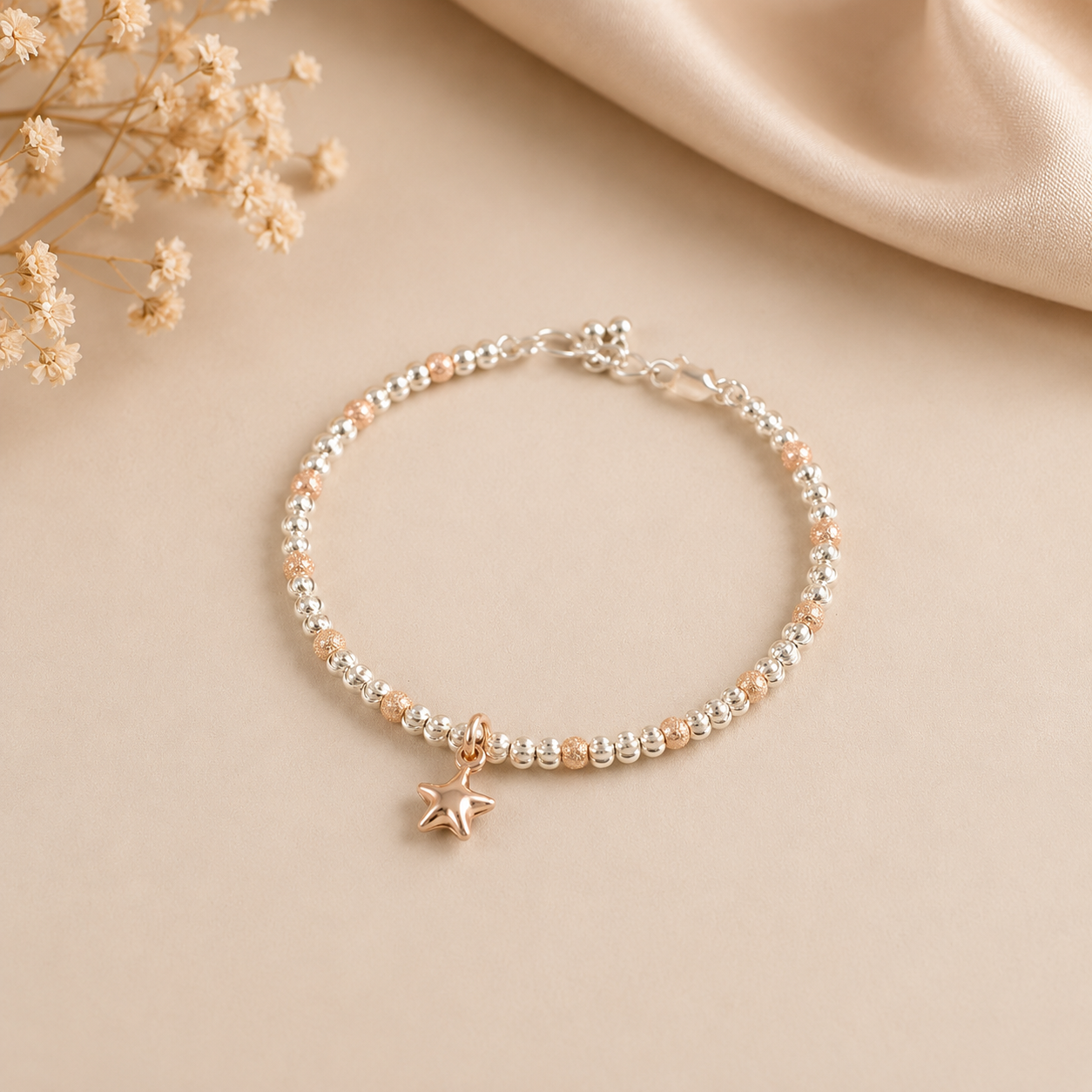 Moonlight Star Silver Bracelet For Kids
