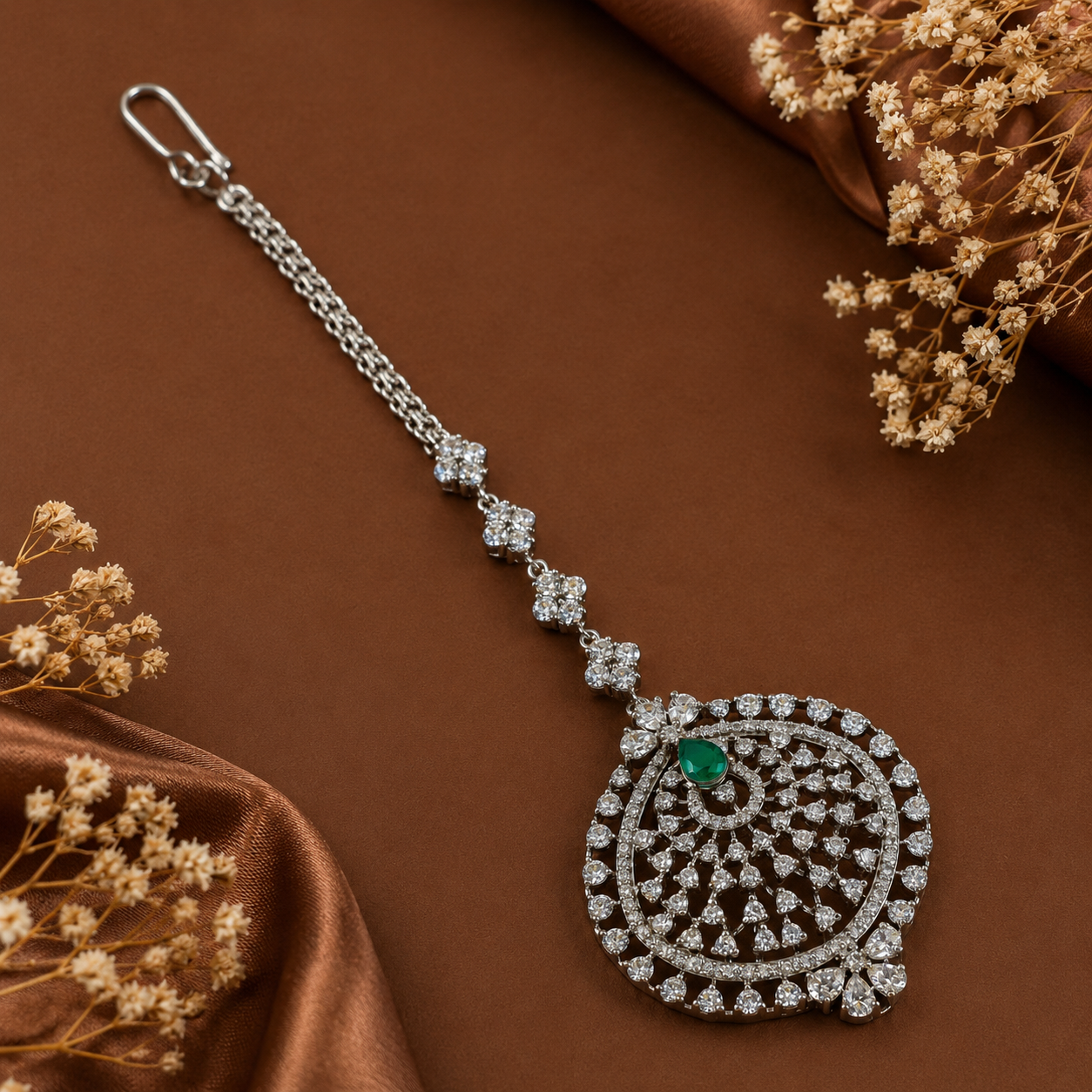 Nidhi Lovely Silver Maang Tika