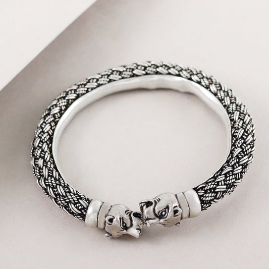 Royal Lion Silver Cuff Bracelet