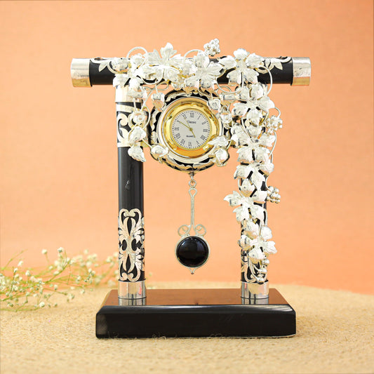 Fancy Floral Silver Table Watch