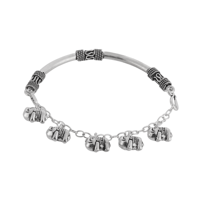 Izra Elephant Tribal Silver Bracelet