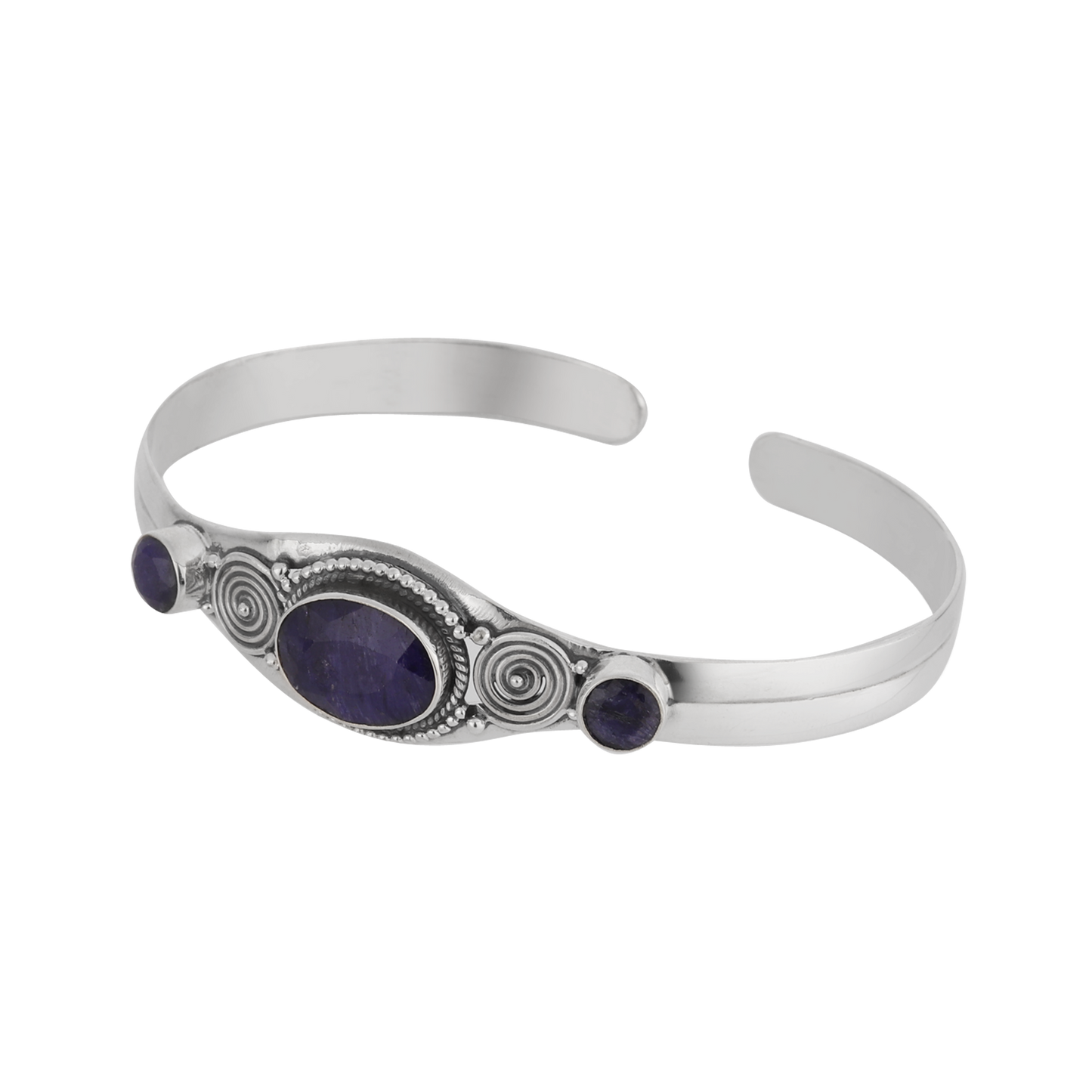 Maya Purple Stone Sterling Silver Bracelet