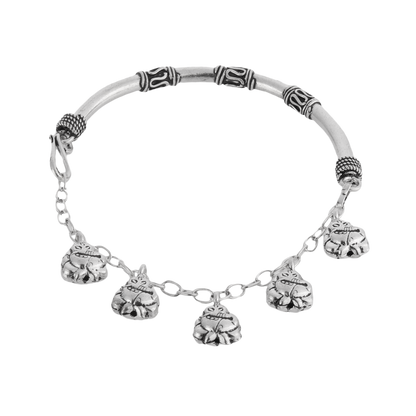Miraya Lord Ganesha Tribal Silver Bracelet