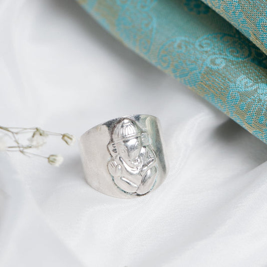 Lord Ganesha Silver Ring