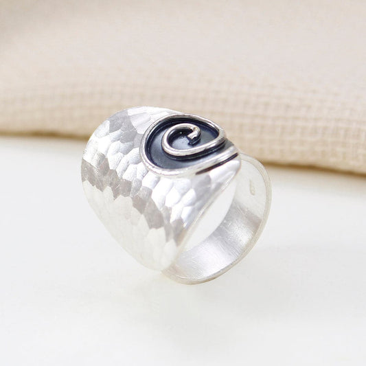 Fancy Silver Oxidized Ring