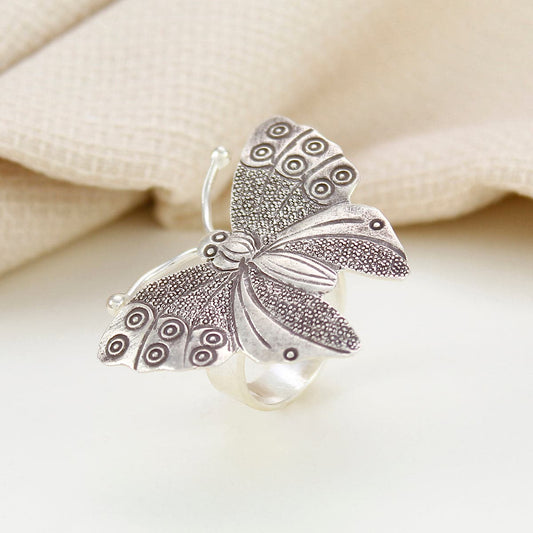 Stylish Butterfly Silver Ring