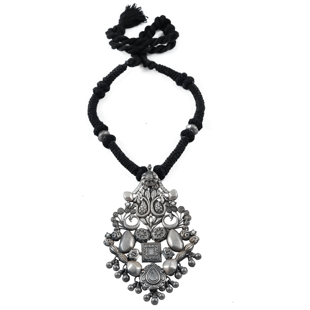 Adhya Silver Pendant Necklace