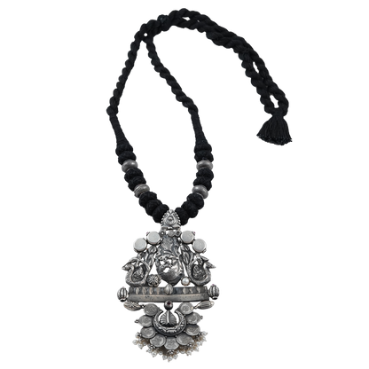 Anika Silver Pendant Necklace With Peacock Motif