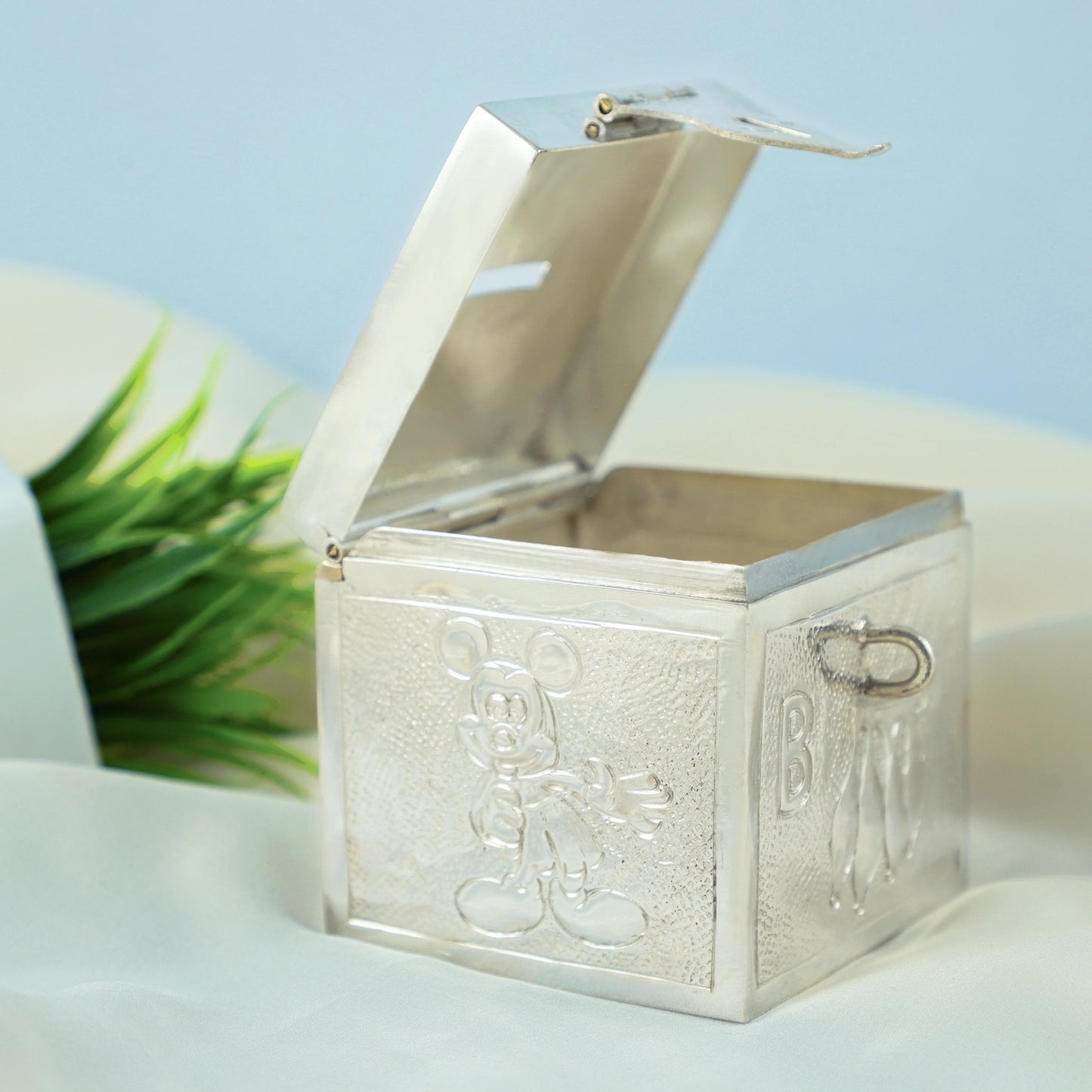 Joyful Silver Piggy Bank For Baby