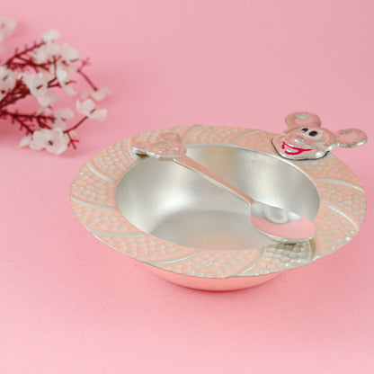 Lovely Silver Bowl and Spoon Set For Baby