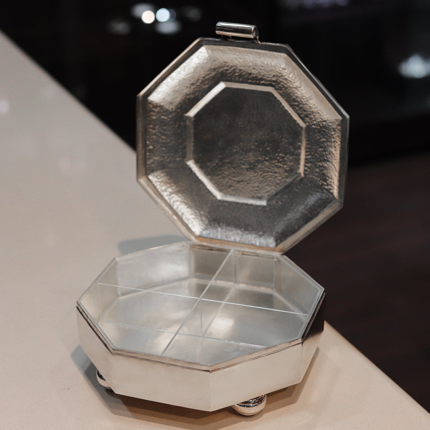 Enamel Rose Blossom Silver Box
