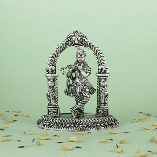 Traditional Krishna Silver Idol