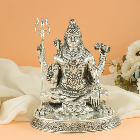 Powerful Shiva Silver Idol