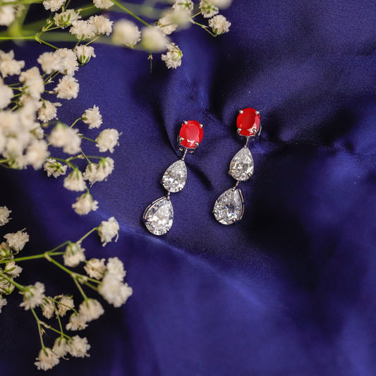 Silver Earrings with Mixed Shape Swarovski Zirconia