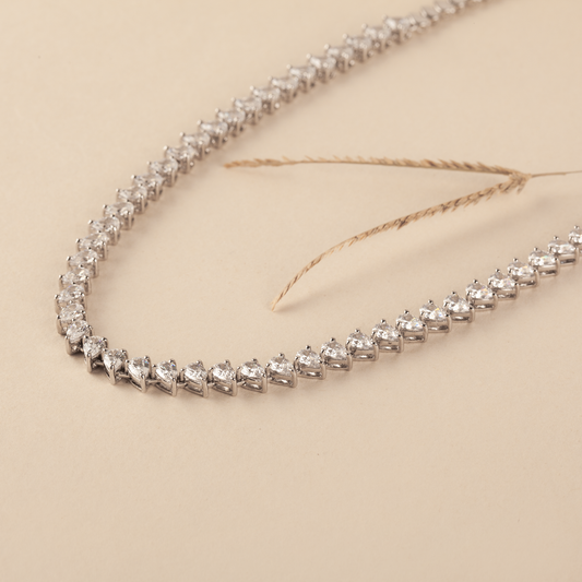 Tashi Swarovski Zirconia Silver Necklace
