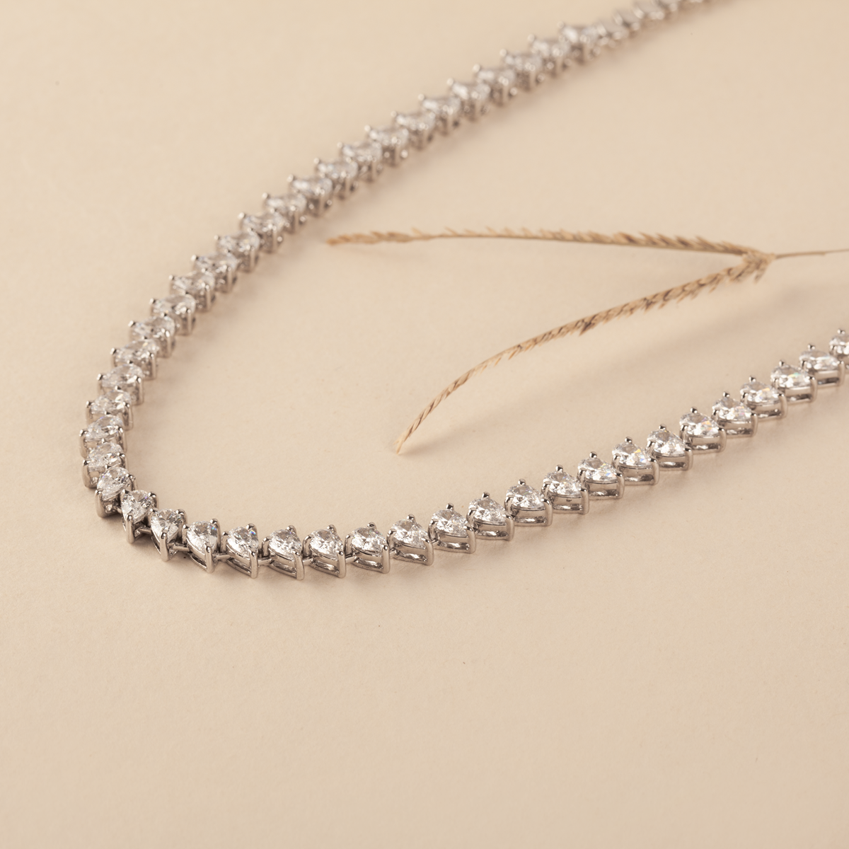 Tashi Swarovski Zirconia Silver Necklace