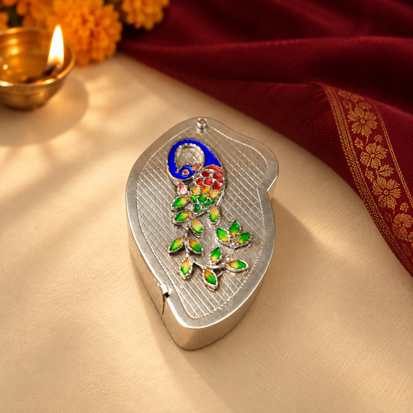 Classy Peacock Silver Multipurpose Box