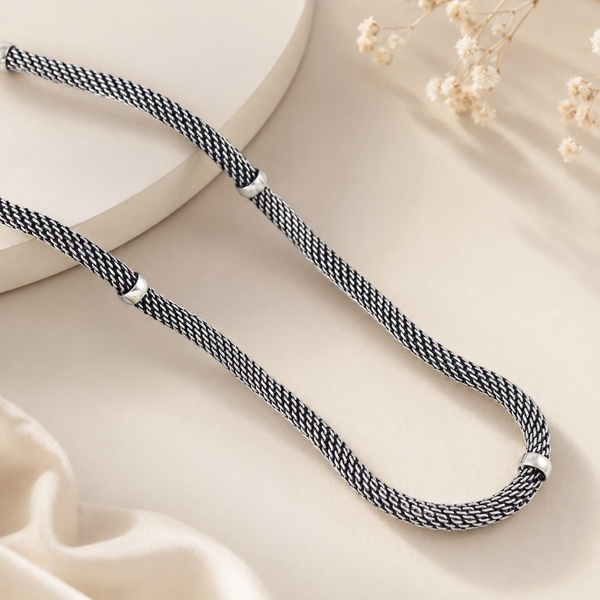 Sterling Rope Mesh Silver Chain For Him