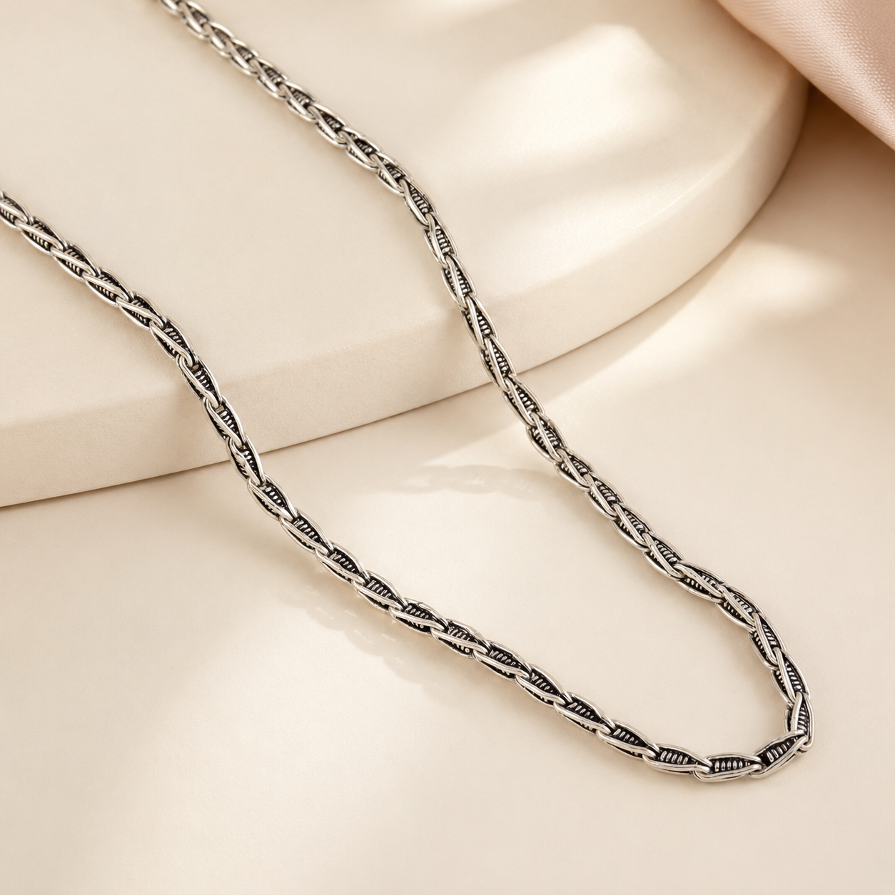 Elite Spiral Silver Chain For Him