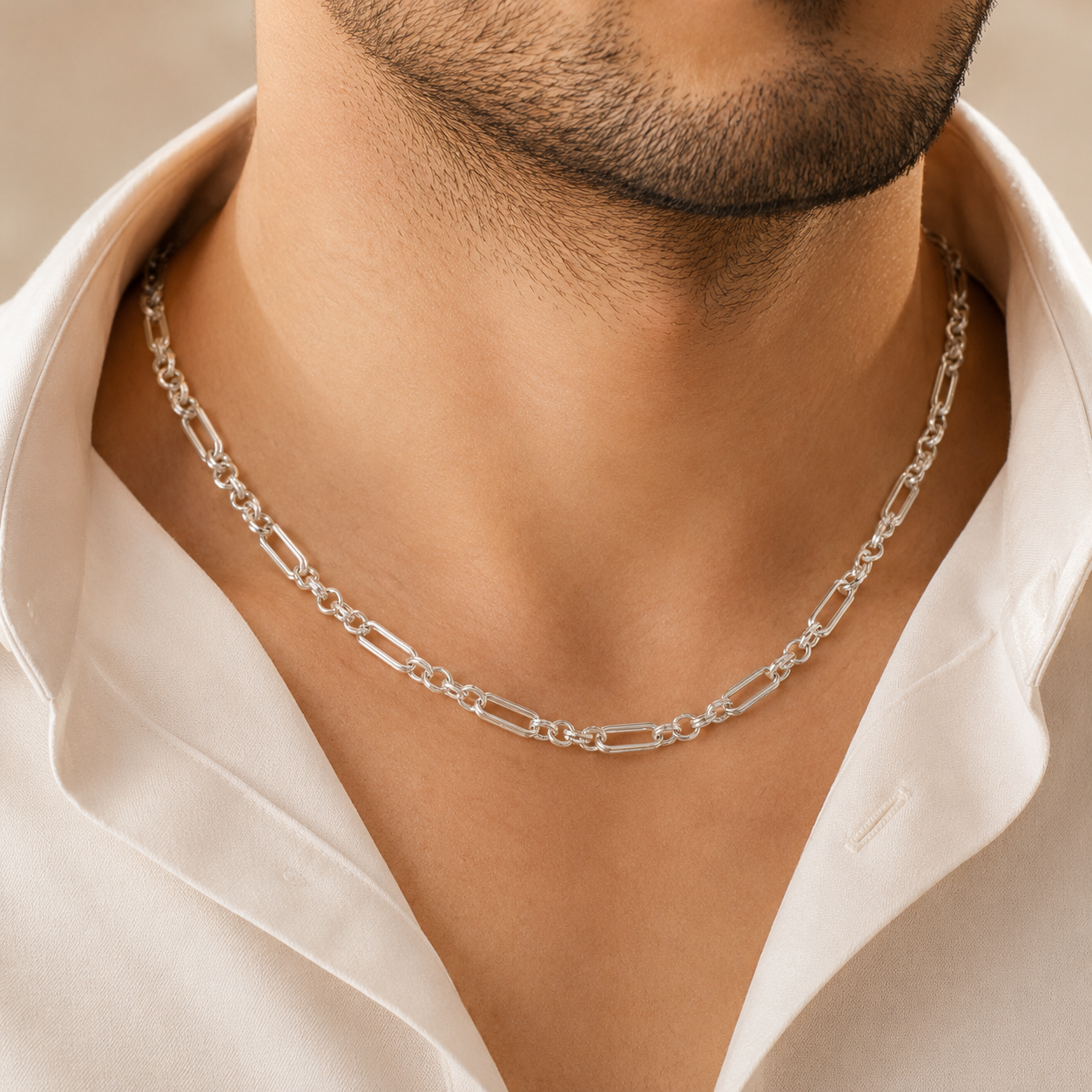 Luxe Paperclip Silver Chain For Him