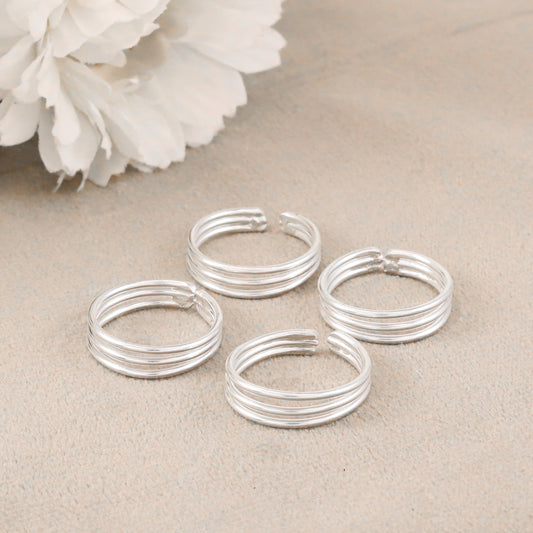 Kanika Modern Silver Toe Rings