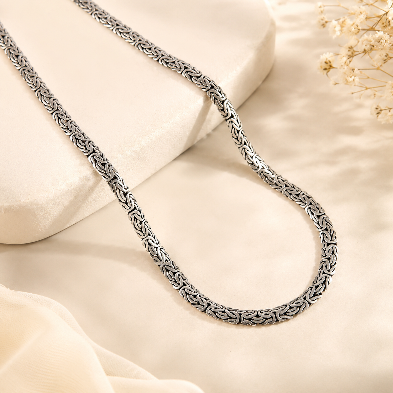 Sterling Byzantine Silver Chain For Him