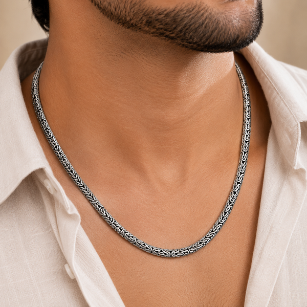 Sterling Byzantine Silver Chain For Him