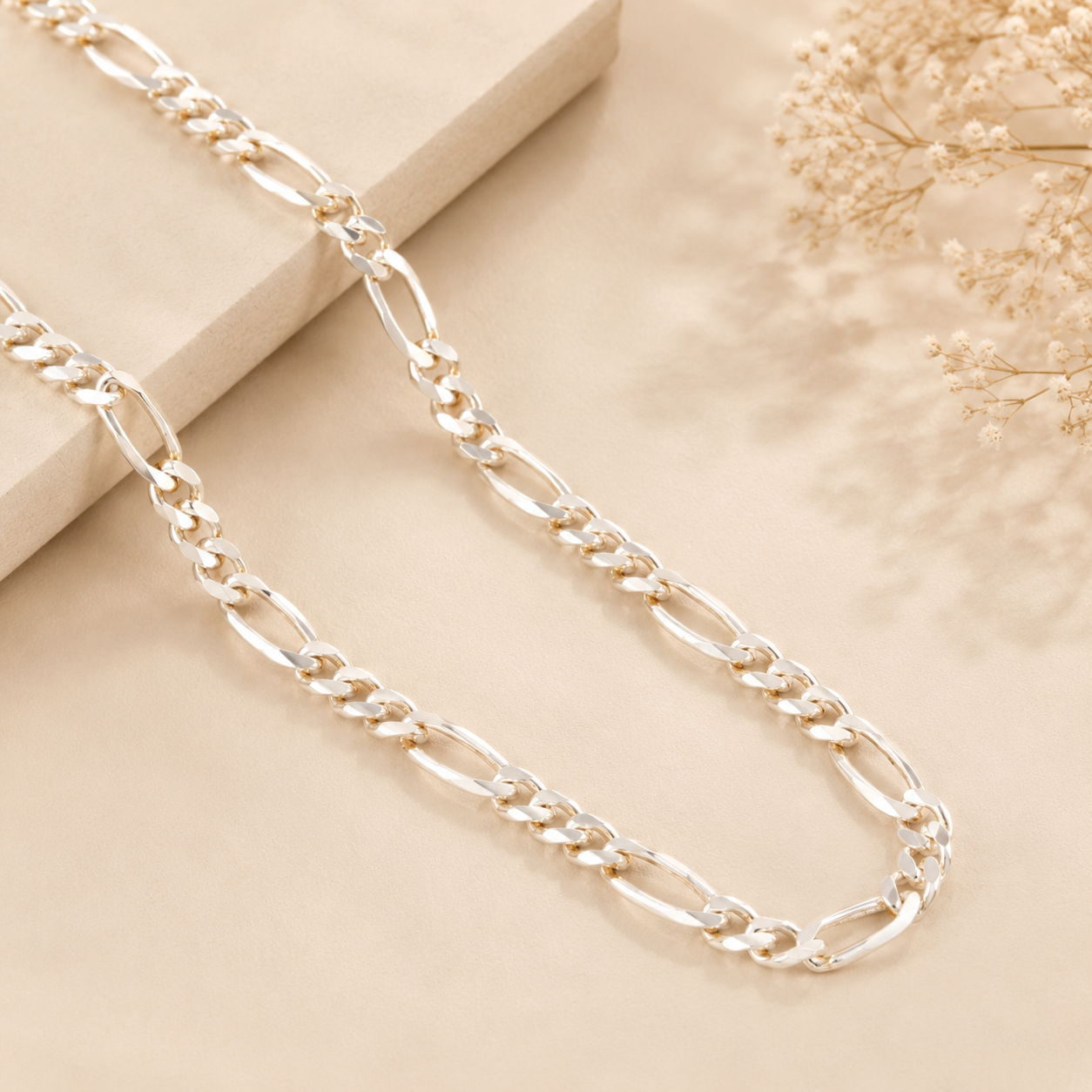 Classic Alternating Silver Chain For Him