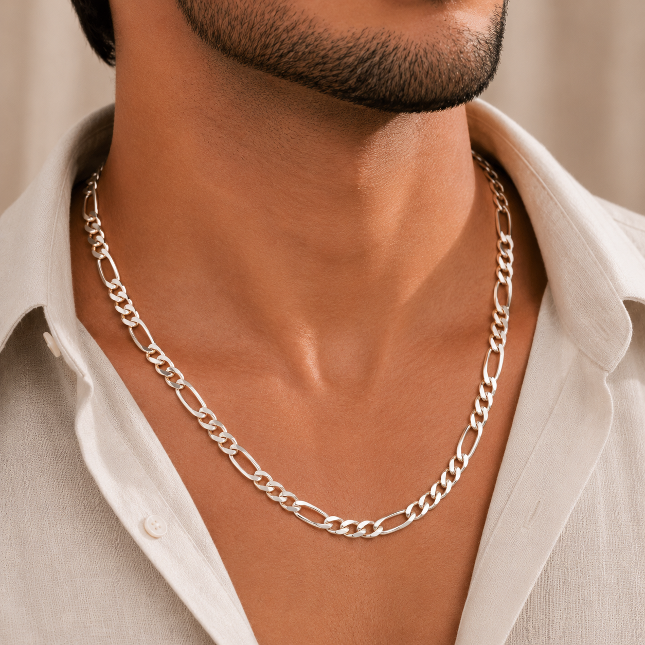 Classic Alternating Silver Chain For Him