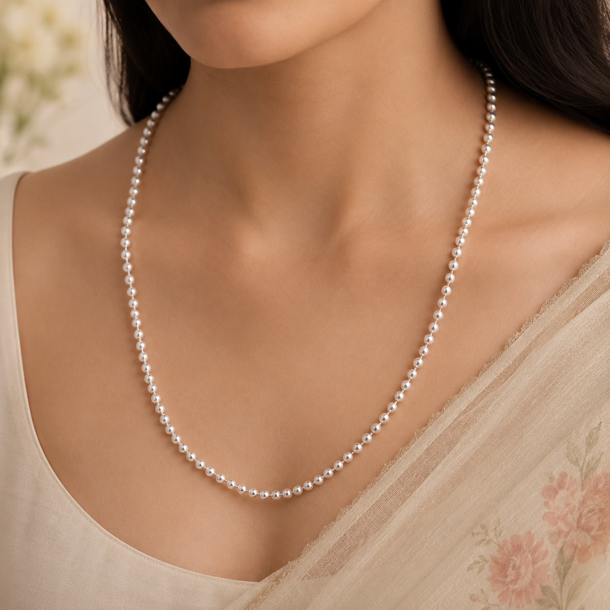 Saanvi Ball Silver Chain