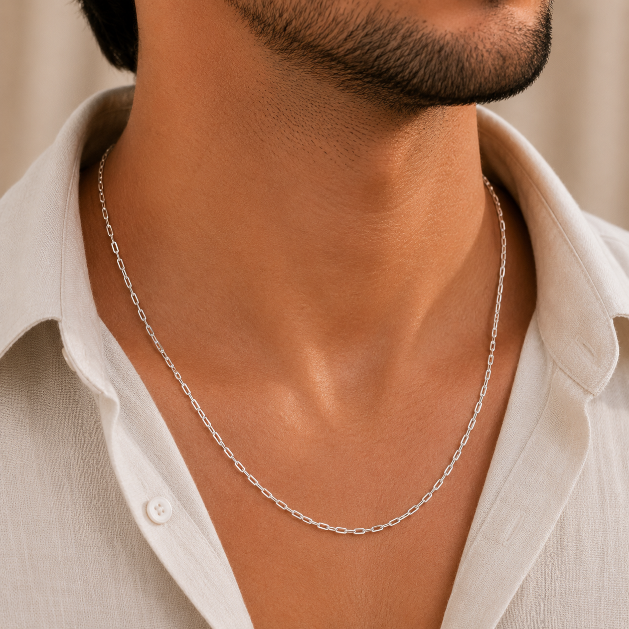 Silken Loop Silver Chain For Him