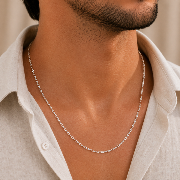 Silken Loop Silver Chain For Him