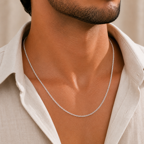 Eterna Cable Silver Chain For Him