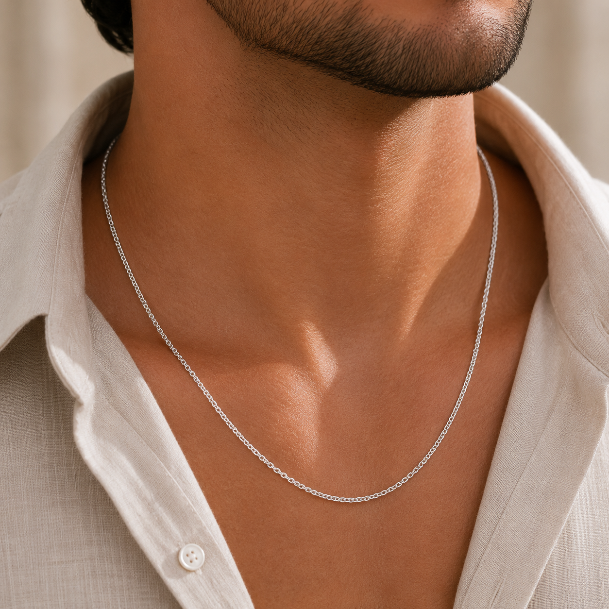 Twisted Elegance Silver Chain For Him
