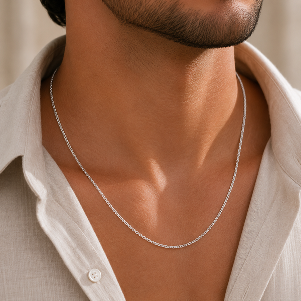 Twisted Elegance Silver Chain For Him
