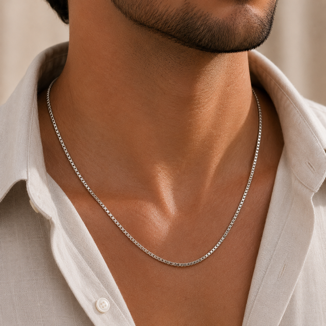 Elite Box Silver Chain For Him