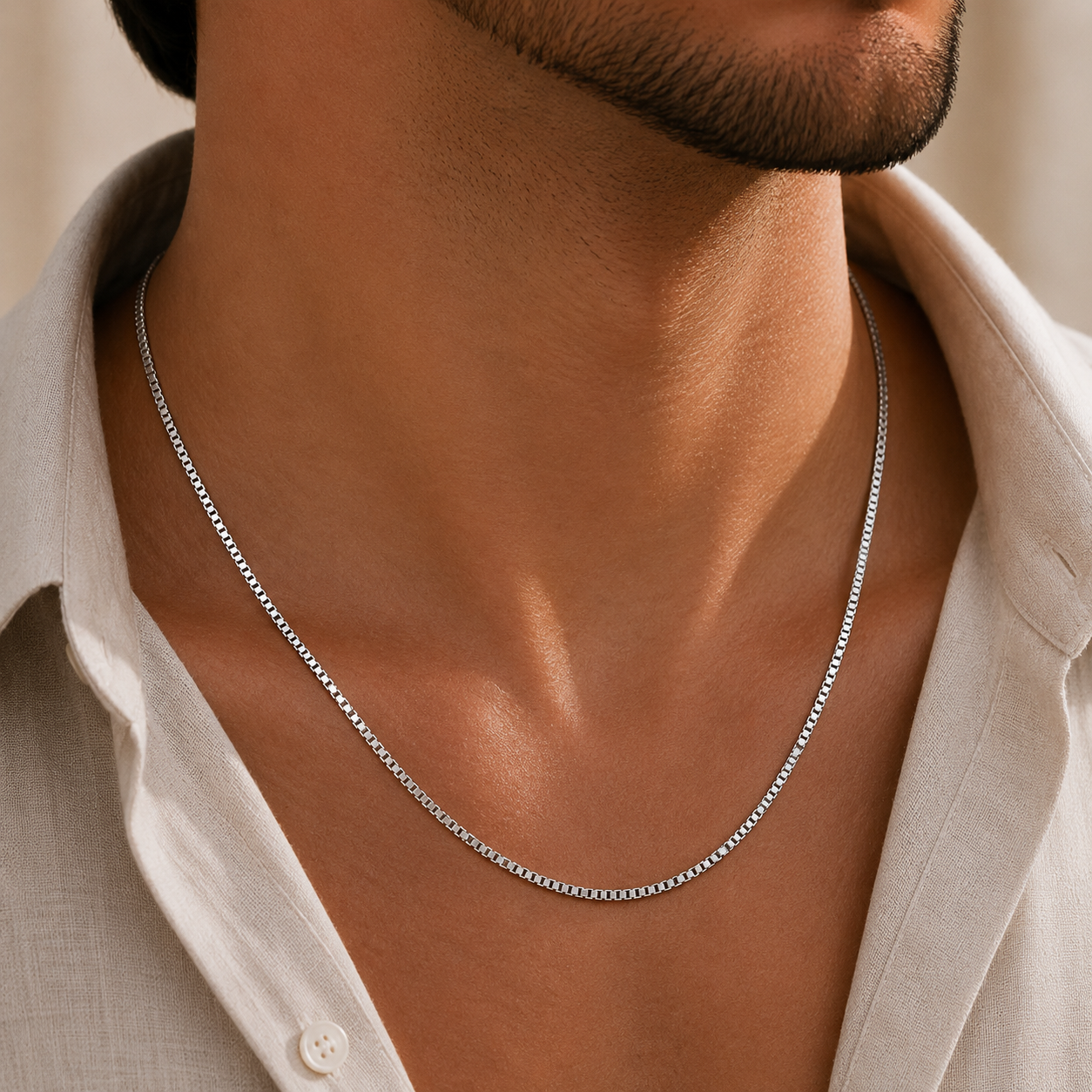 Premium Box Silver Chain For Him