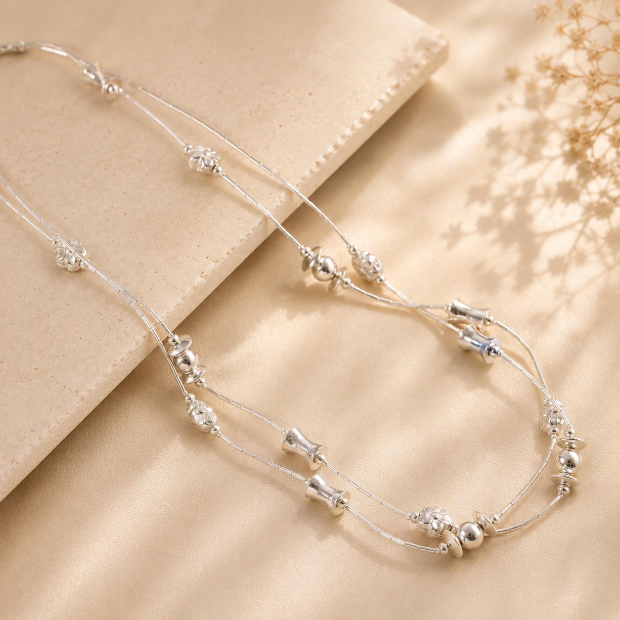 Prisha Fusion Silver Necklace