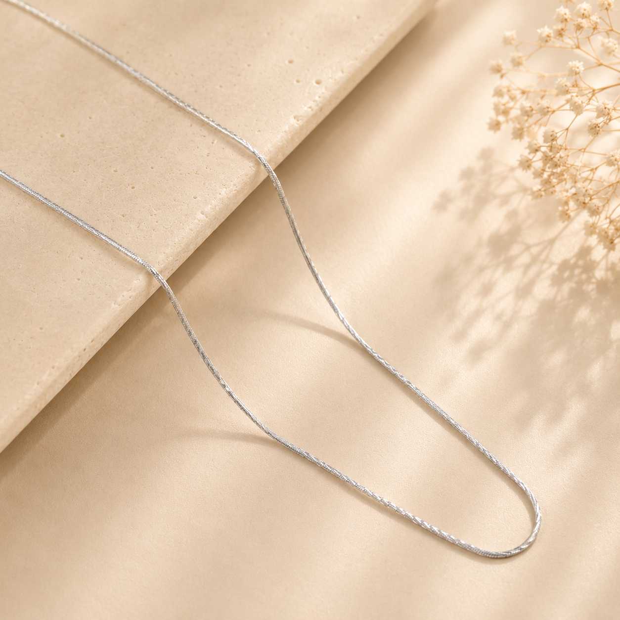 Smooth Flow Silver Chain For Him
