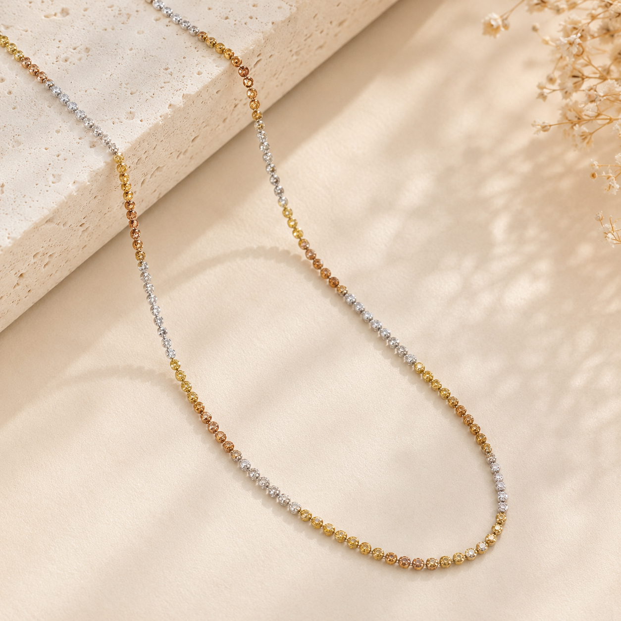 Shimmer Bead Gold Chain