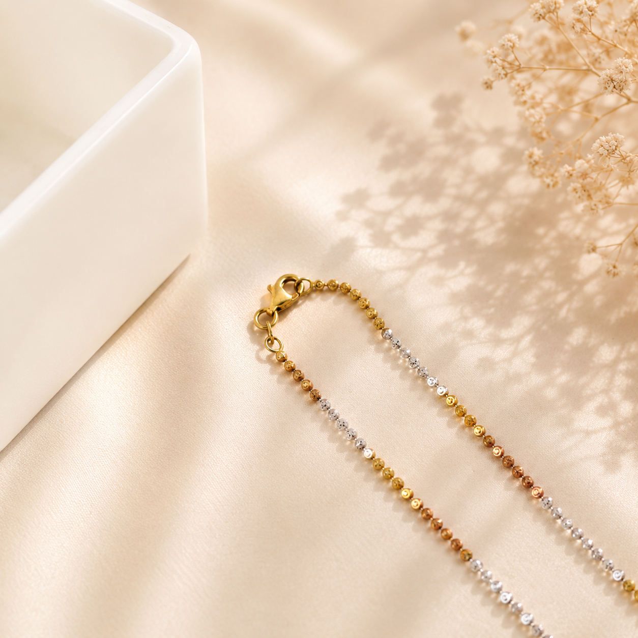 Shimmer Bead Gold Chain