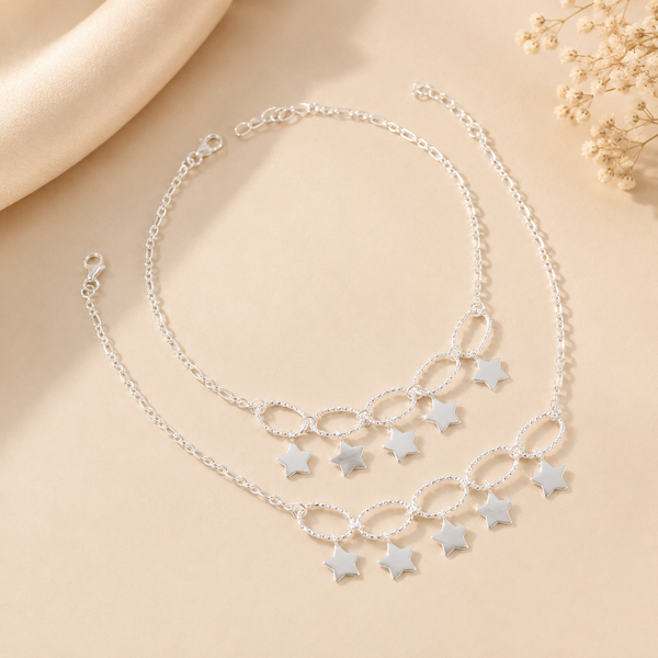 Star Charm Oval Anklets
