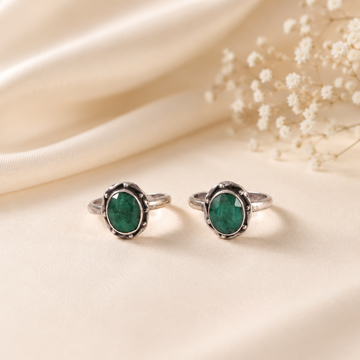 Verde Elegance Silver Toe Rings