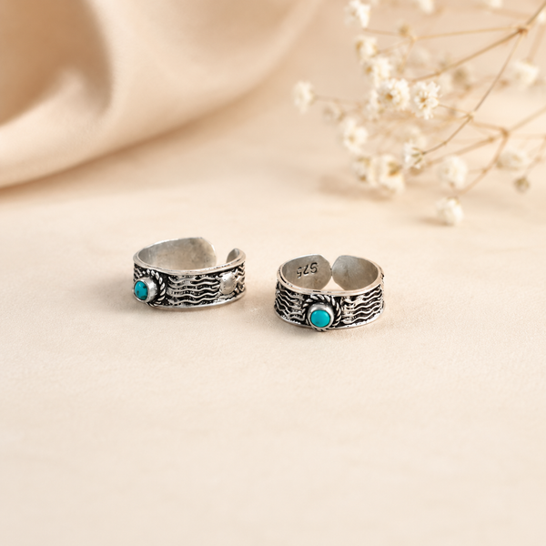 Azure Tide Silver Toe Rings
