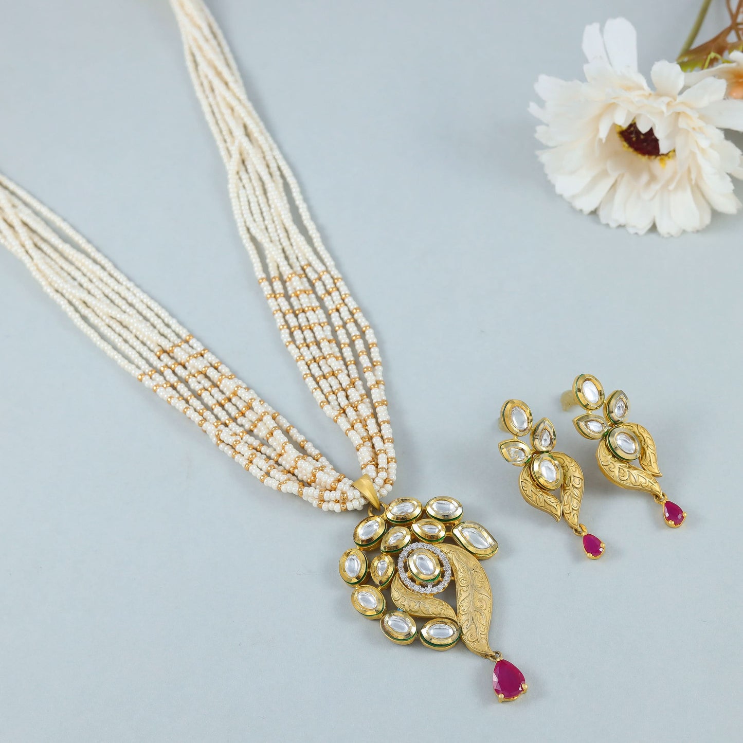 Kashmira Dazzling Silver Pendant Set