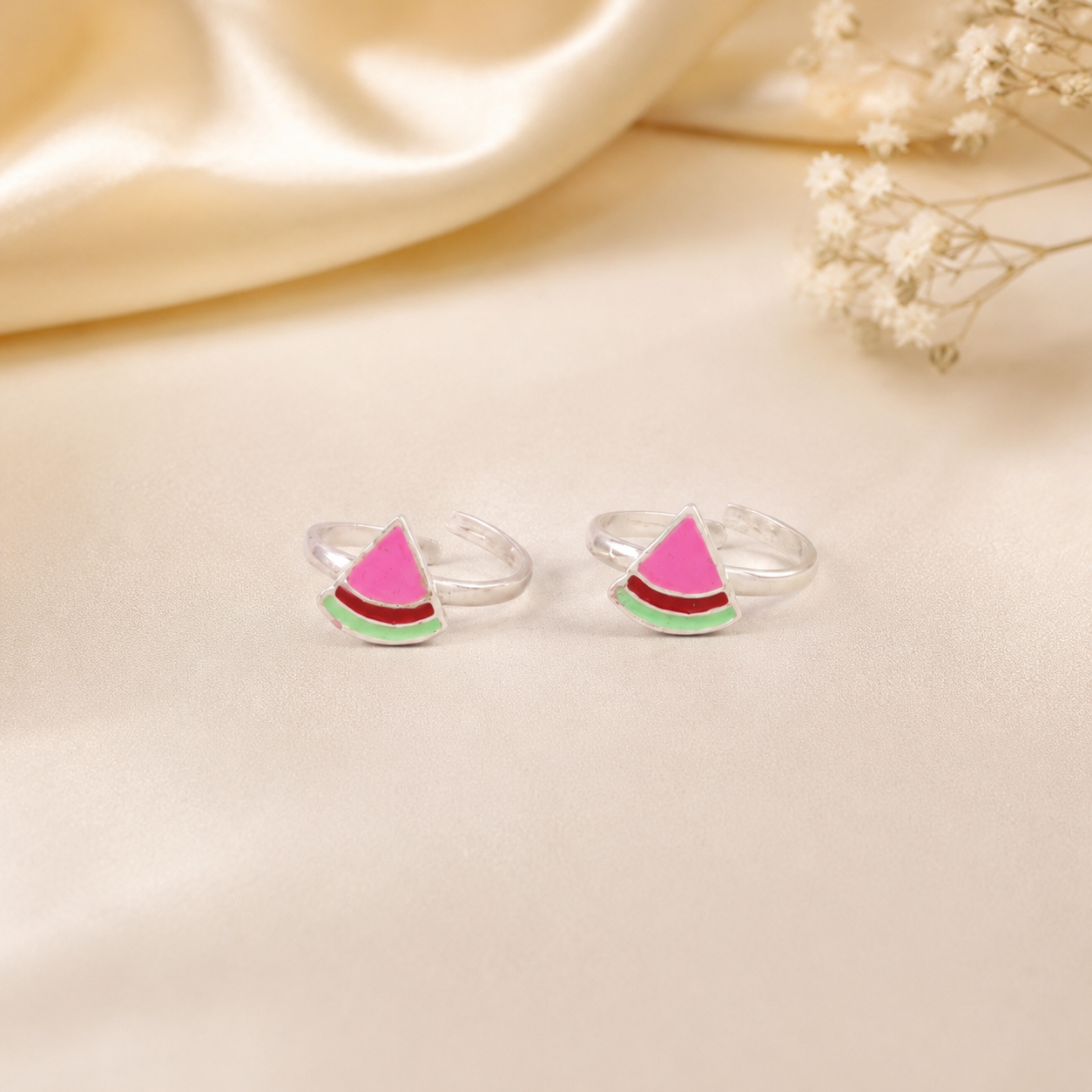Melon Bliss Silver Toe Rings